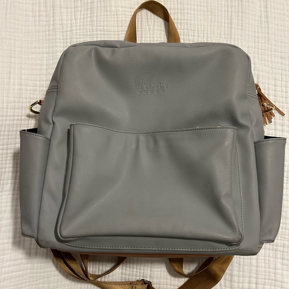 Grey milkmaids diaper bag